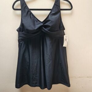 Raisins‎ Curve Lucia Swimdress Black Tummy Thinner Thigh Minimizer 14W